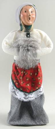 Victorian Assorted Carolers Woman With Muff-White Top - No Box