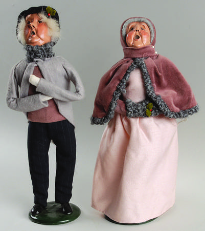 Victorian Assorted Carolers Grandparent Pair-Pink & Grey - No Box