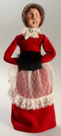 Victorian Assorted Carolers Woman With Muff Red Dress - No Box