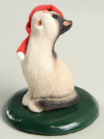 Singing Cats White And Black Cat With Santa Hat - No Box