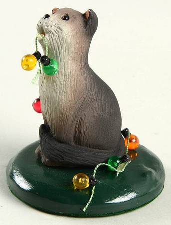 Singing Cats Grey Cat With Christmas Lights - No Box