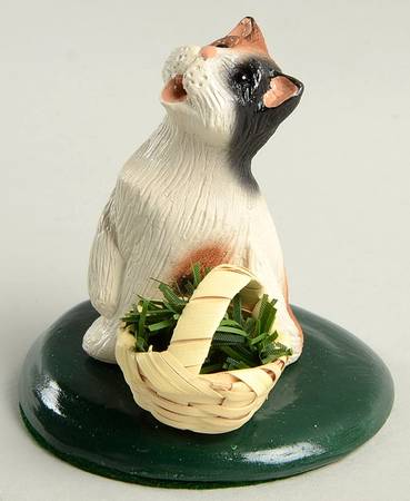 Singing Cats Calico Cat With Basket - No Box