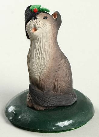Singing Cats Cat With Black Christmas Hat - No Box