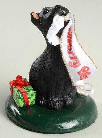 Singing Cats Black Cat With Merry Christmas Banner - No Box