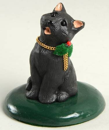 Singing Cats Black Cat With Gold Chain Collar - No Box