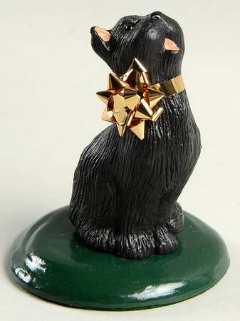 Singing Cats Black Cat With Gold Bow - No Box