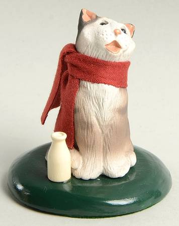 Singing Cats Cat With Milk Bottle & Red Scarf - No Box