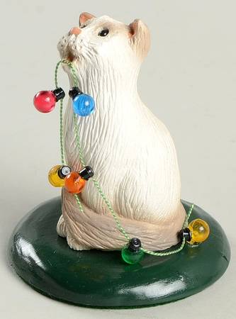 Singing Cats White Cat With Christmas Tree Lights - No Box
