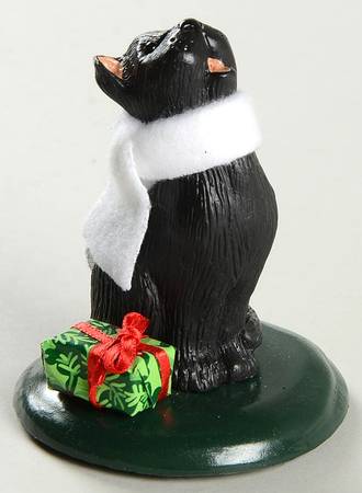 Singing Cats Black Cat With Gift Box & White Scarf - No Box