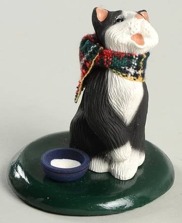 Singing Cats Tuxedo Cat With Bowl Of Milk - No Box