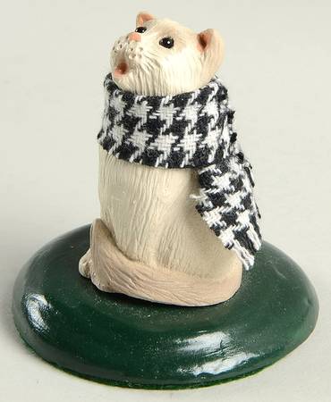 Singing Cats Cat With Black And White Scarf - No Box