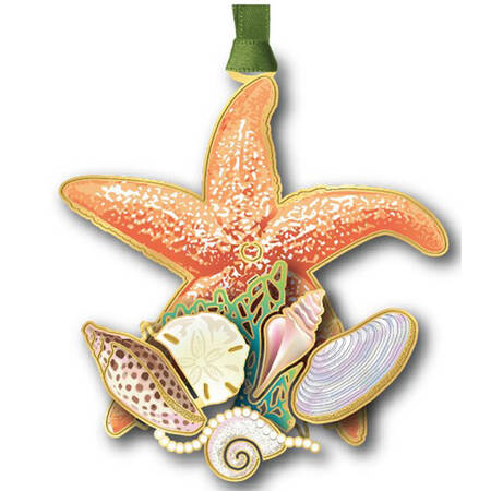 Coastal Ornaments Shells And Starfish - Boxed