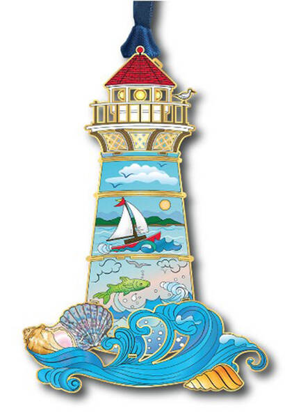 Coastal Ornaments Lighthouse Seascape - Boxed