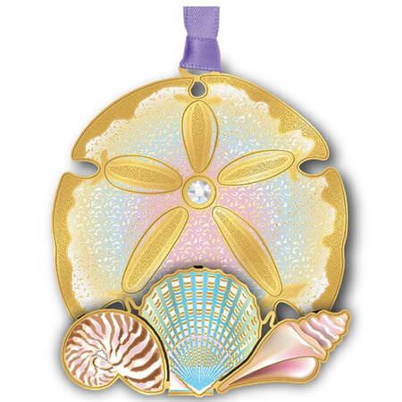 Coastal Ornaments Sand Dollar Collage - Boxed