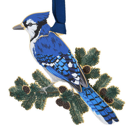 Nature Ornaments Perching Blue Jay - Boxed