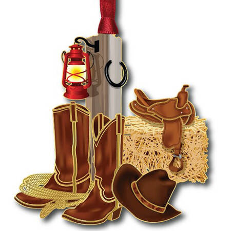 Western Ornaments Boots & Hat - Boxed