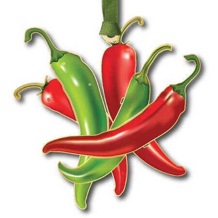 Western Ornaments Chili Peppers - Boxed