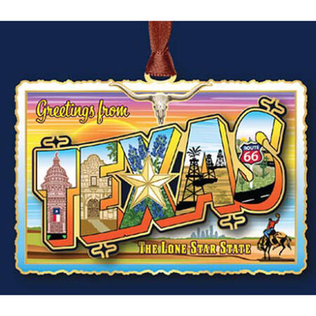 State Postcard Ornaments Texas Vintage Postcard - Boxed