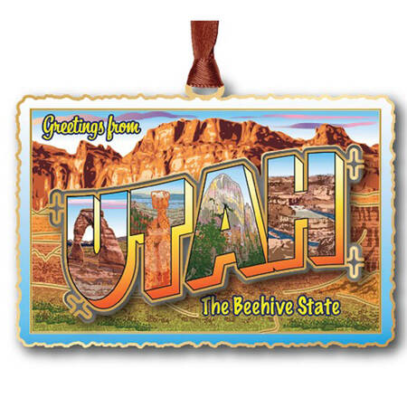 State Postcard Ornaments Utah Vintage Postcard - Boxed