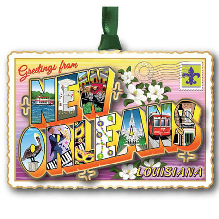 State Postcard Ornaments New Orleans Vintage Postcard - Boxed