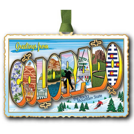 State Postcard Ornaments Colorado Vintage Postcard - Boxed