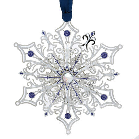 Snowflake Ornaments Glittering Silver Snowflake - Boxed