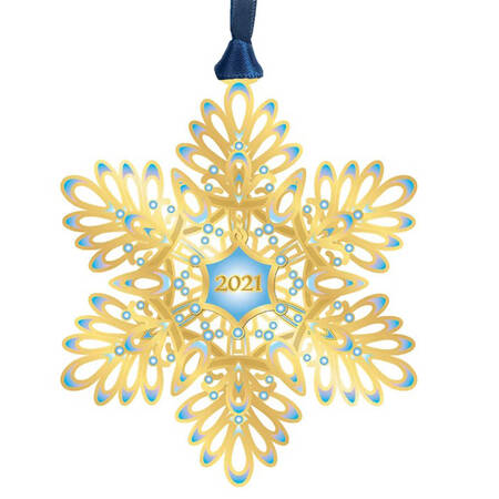 Annual Snowflake Ornament 2021 Snowflake - With Box Bx2021