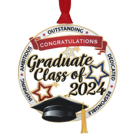 Annual Graduation Ornament Class Of 2024 - With Box Bx2024