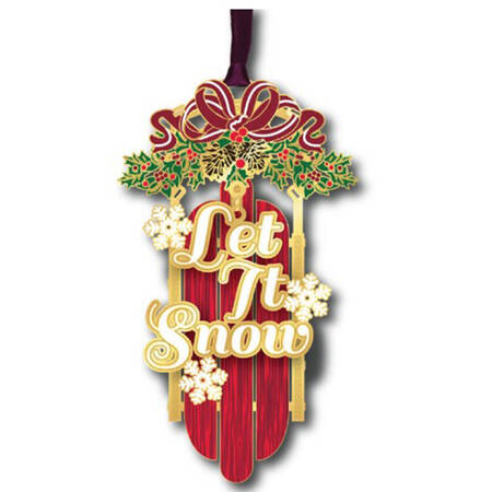 Christmas Ornaments Let It Snow Sled - Boxed