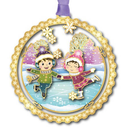 Christmas Ornaments Ice Skating Children - Boxed