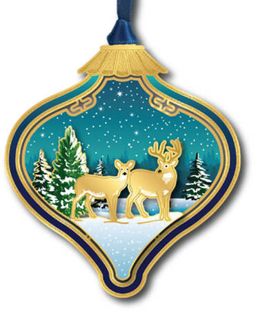 Christmas Ornaments Winterscape Bulb - Boxed