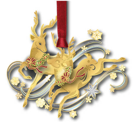 Christmas Ornaments Frolicking Reindeer - Boxed