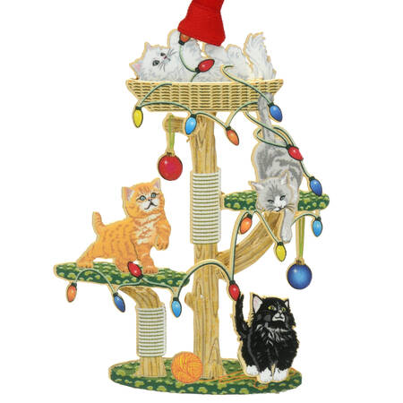 Christmas Ornaments Cats At Play - With Box