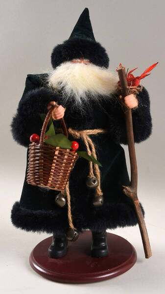 Santas Dark Coat Green Santa-Small - No Box
