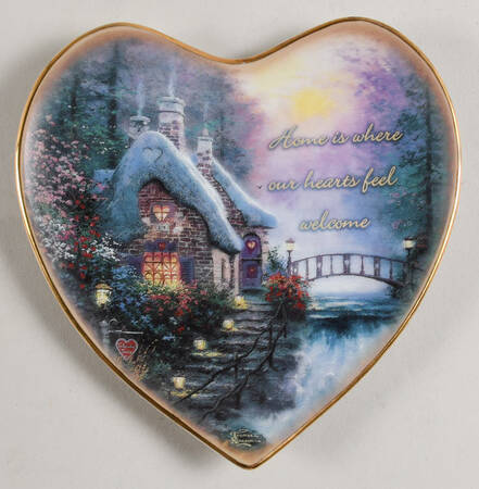 Thomas Kincaide Single Issue Plates Home Is Where Our Hearts Feel Welcome - No Box