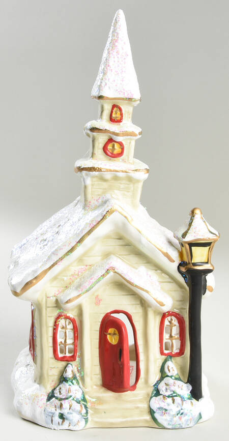 Christmas Candle Houses Church Street Light  - No Box