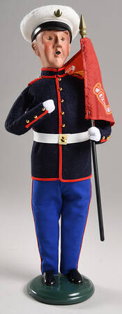 Military Service Members Marine Man With Flag - No Box