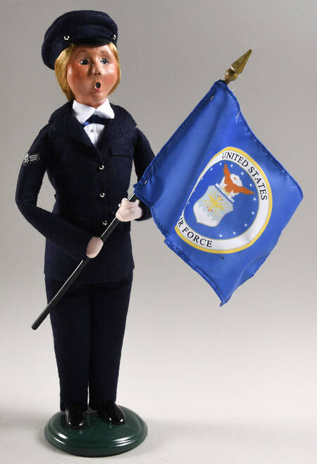 Military Service Members Air Force Woman With Flag - No Box