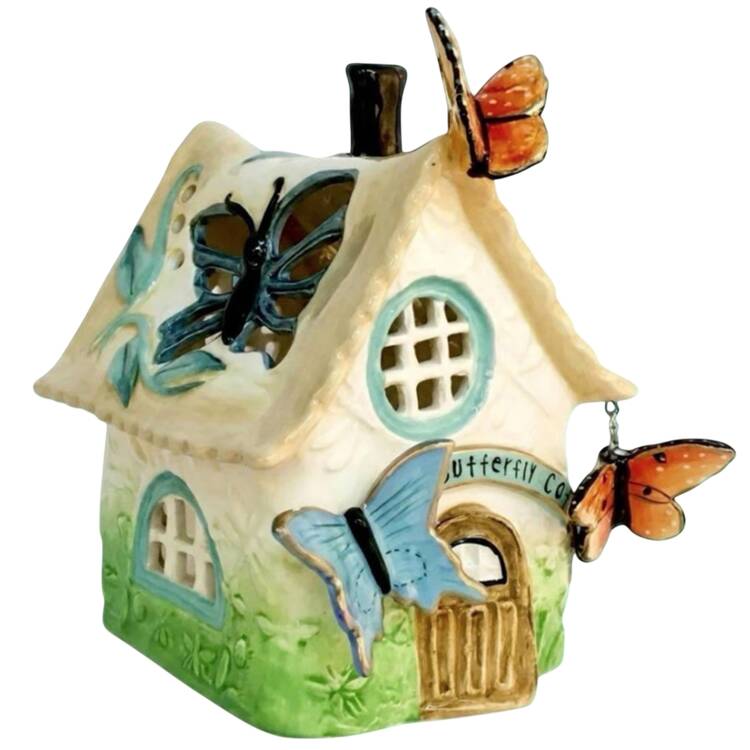 Candle House Collection (Non Seasonal) Butterfly Cottage-White - No Box 60