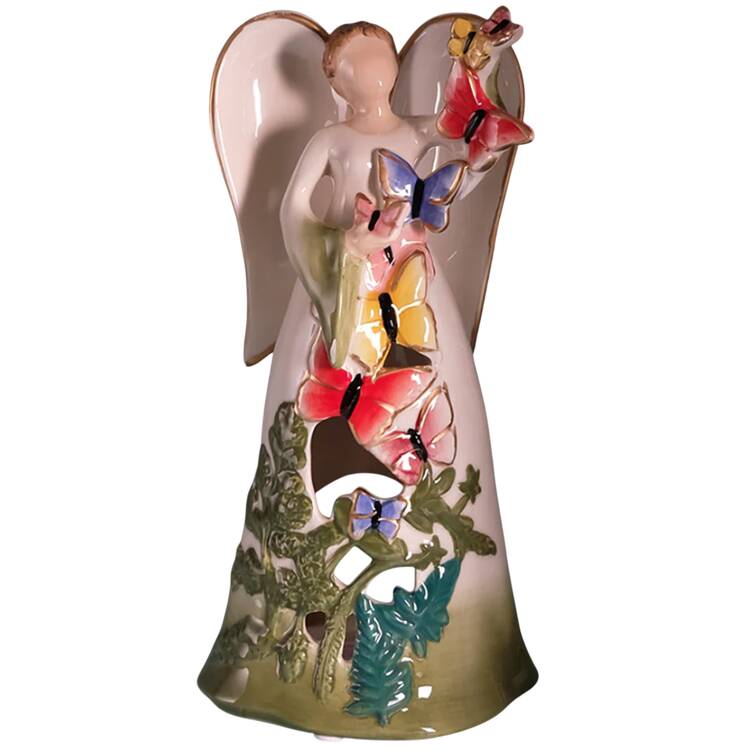 Tea Lights Angel With Butterflies - No Box