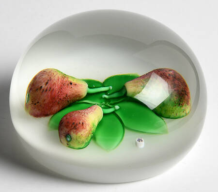 Limited Edition Dated Paperweight Pears - With Box