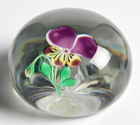 Limited Edition Dated Paperweight Pansy  - Boxed