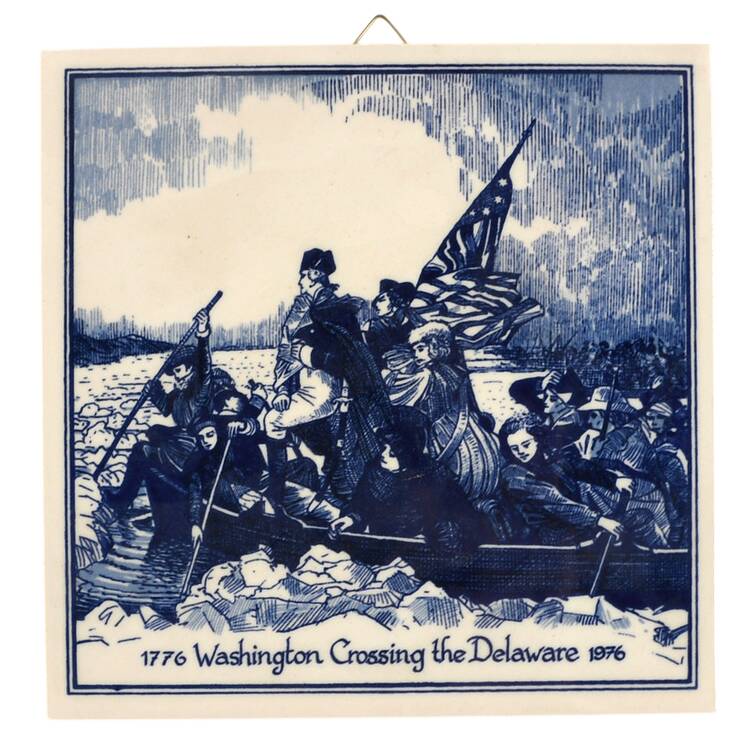 Blue Delft Limited Edition Tile Washington Crossing The Delaware - No Box