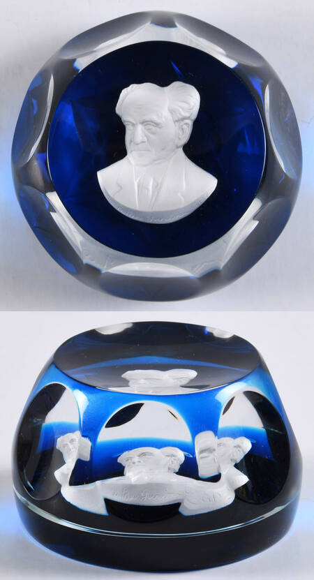Cristal D' Albert Paperweight David Ben Gurion - Boxed