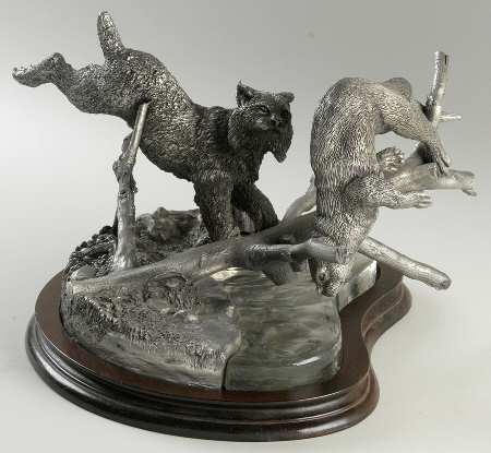 Chilmark Pewter Figurines Bobcat And Otter - No Box