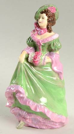 Coalport Figurines Judith Ann-Green And Pink Dress - Boxed