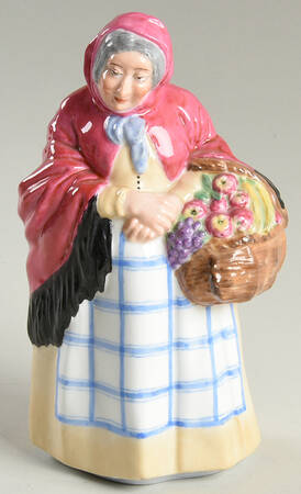 Coalport Figurines Market Woman-Yellow Dress,Pink Shawl - No Box Nb48b