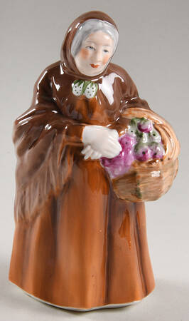 Coalport Figurines Market Woman-Brown Dress & Shawl - No Box Nb48a