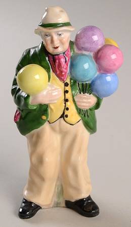 Coalport Figurines Balloon Seller-Green Shawl - Boxed