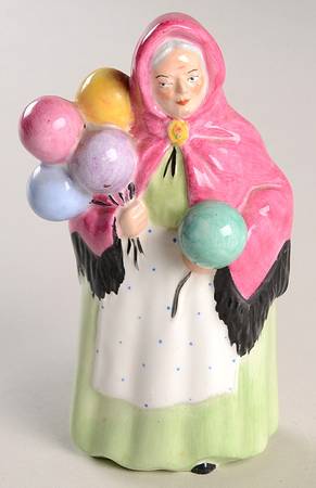 Coalport Figurines Balloon Seller-Red Shawl - Boxed
